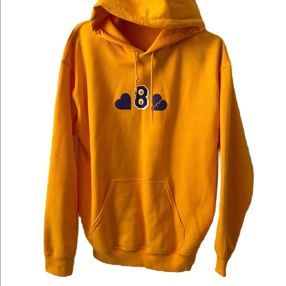 Women’s Sweater Hoodie with Hearts and 8 Lakers Yellow Color in Medium - Picture 2 of 7
